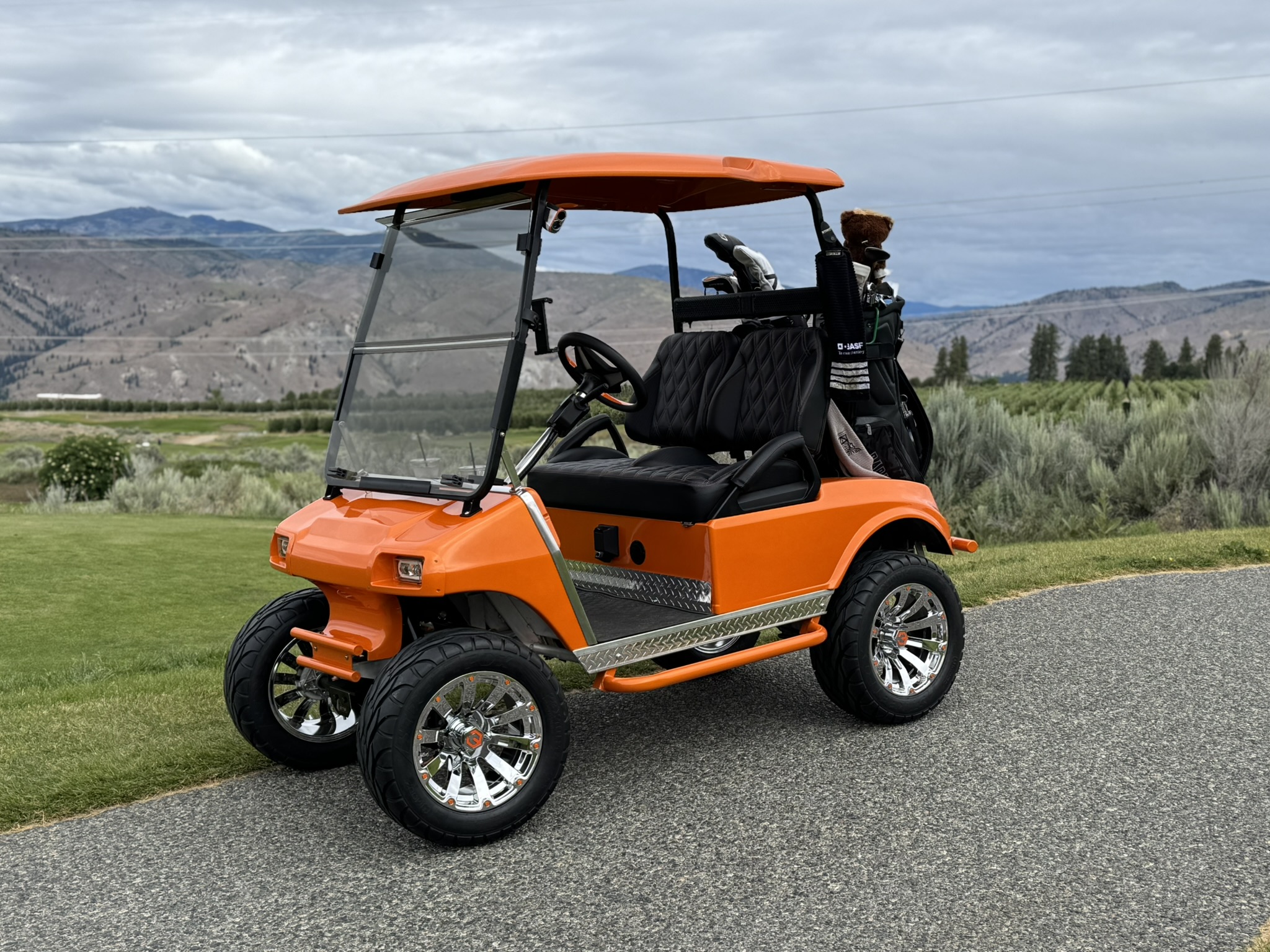 Orange Jeep after repair.